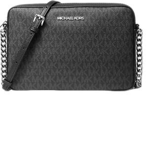 Michael Kors Jet Set Logo Crossbody Bag Black PVC -BRAND NEW with tags